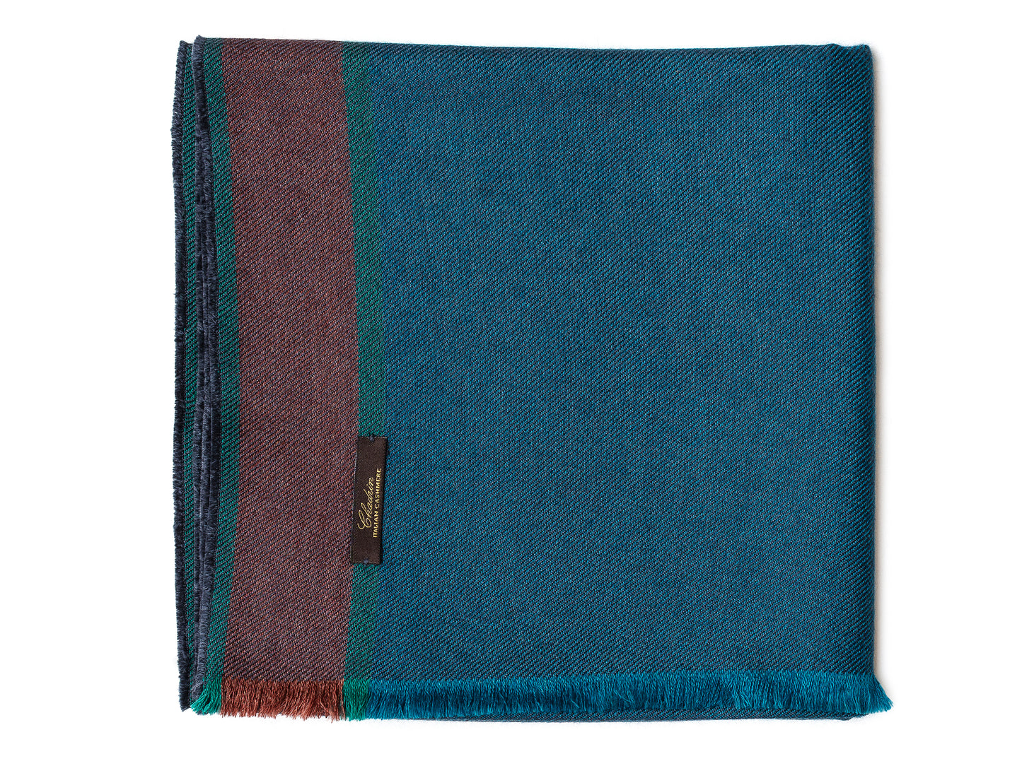 Cashmere & Silk Scarf with Edge Stripes