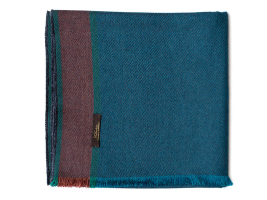 Cashmere & Silk Scarf with Edge Stripes
