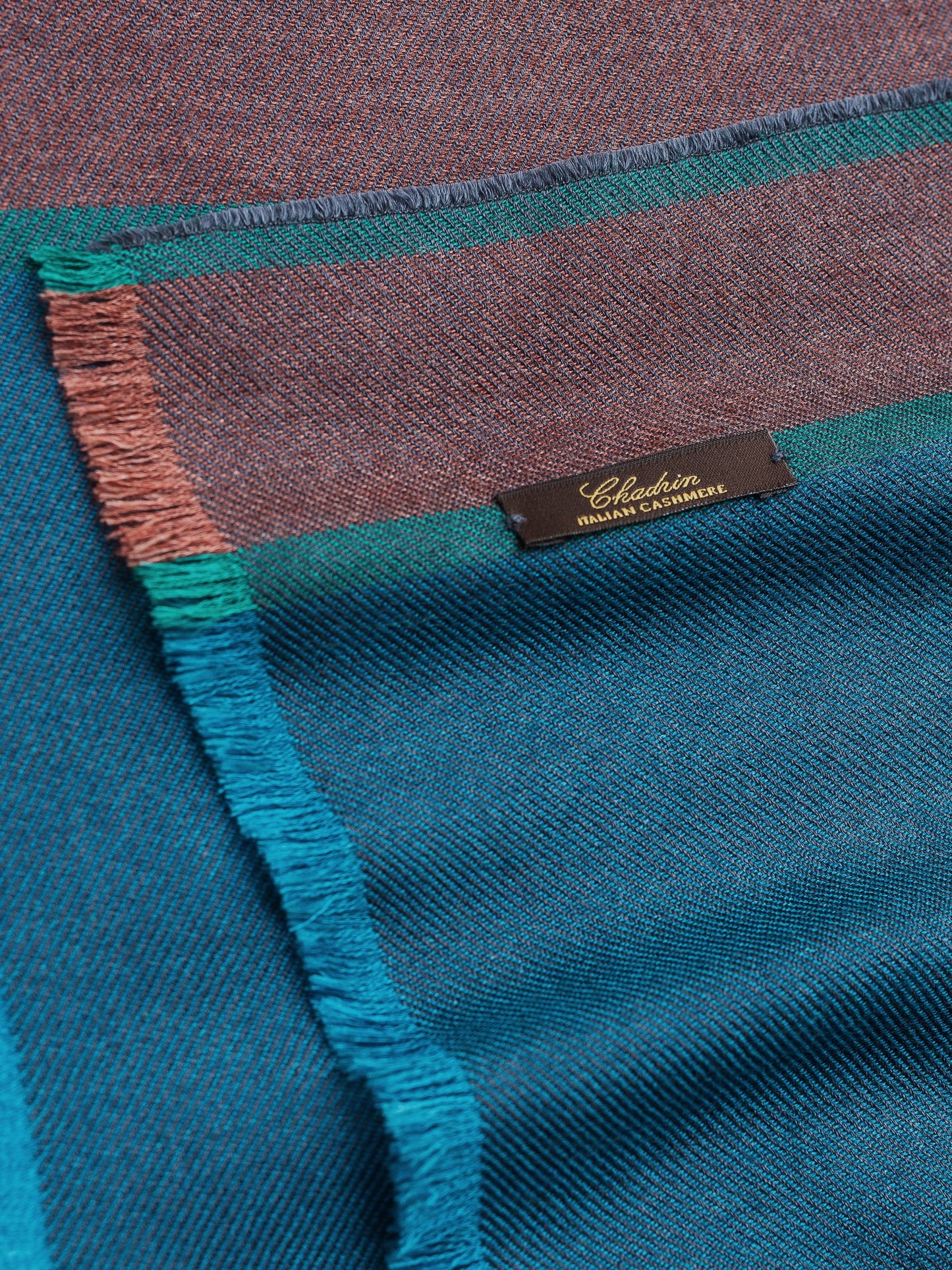 Cashmere & Silk Scarf with Edge Stripes