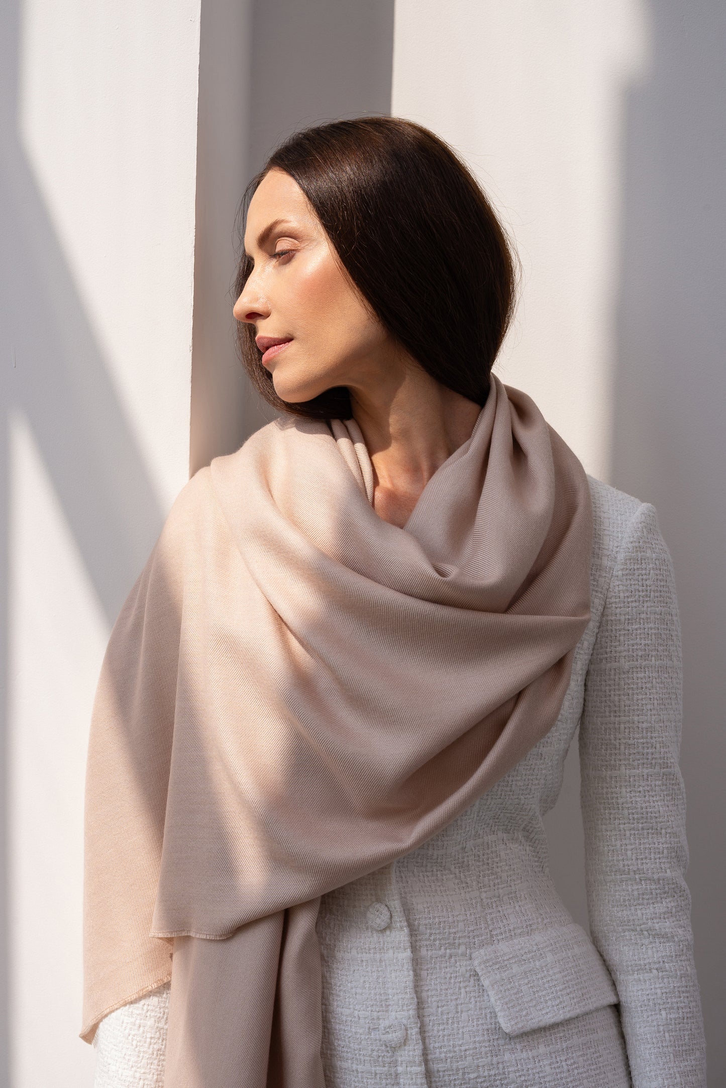 Cashmere and silk scarf Angel wings