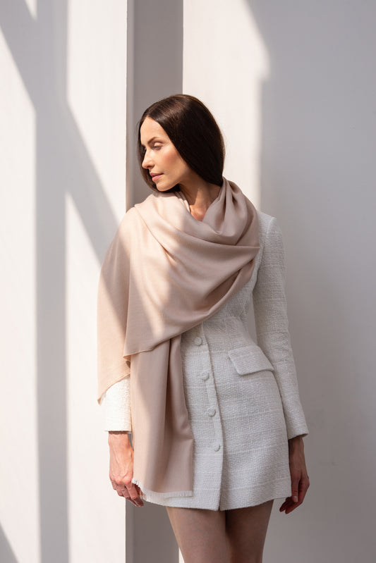 Cashmere and silk scarf Angel wings