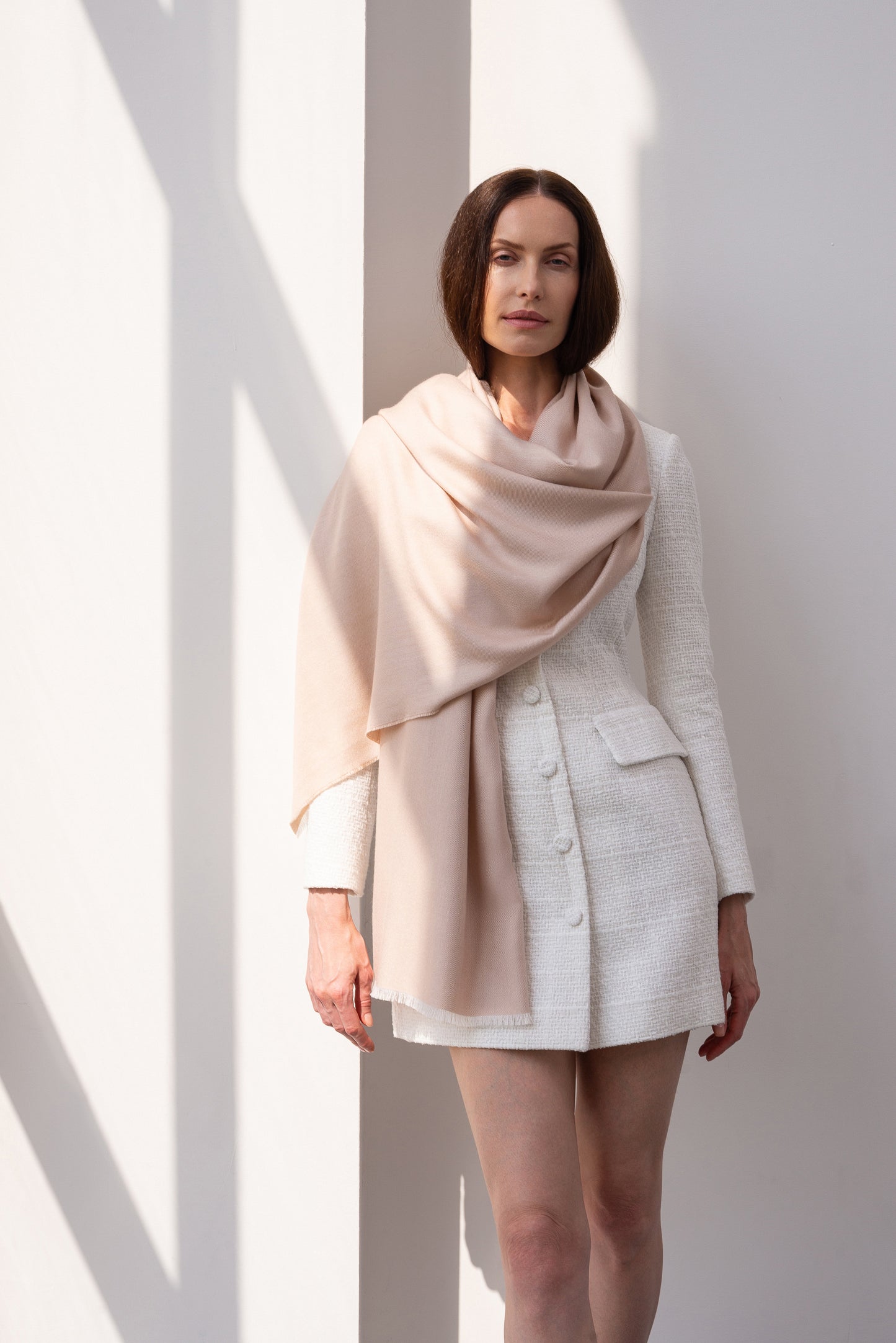 Cashmere and silk scarf Angel wings