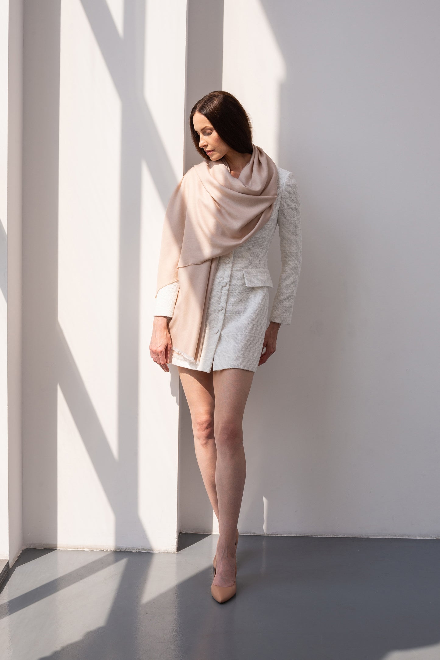 Cashmere and silk scarf Angel wings