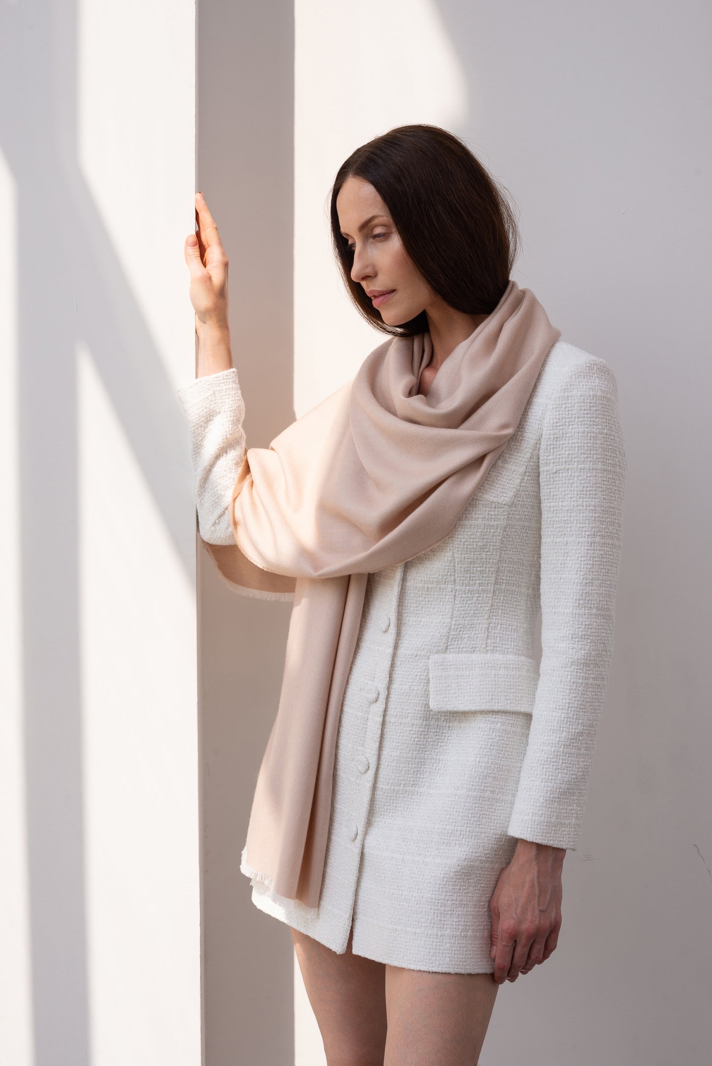 Cashmere and silk scarf Angel wings